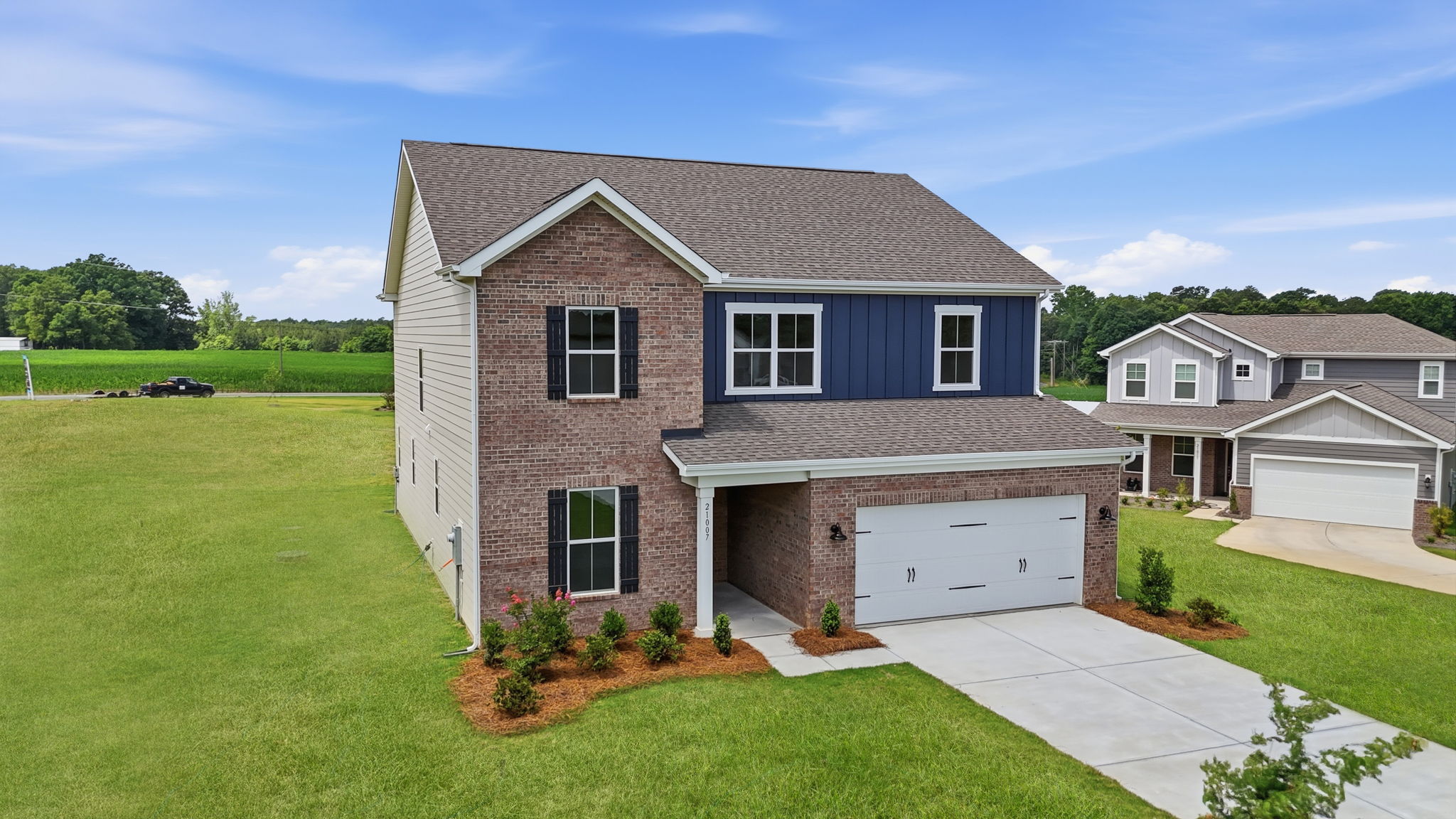 A house with a garage.