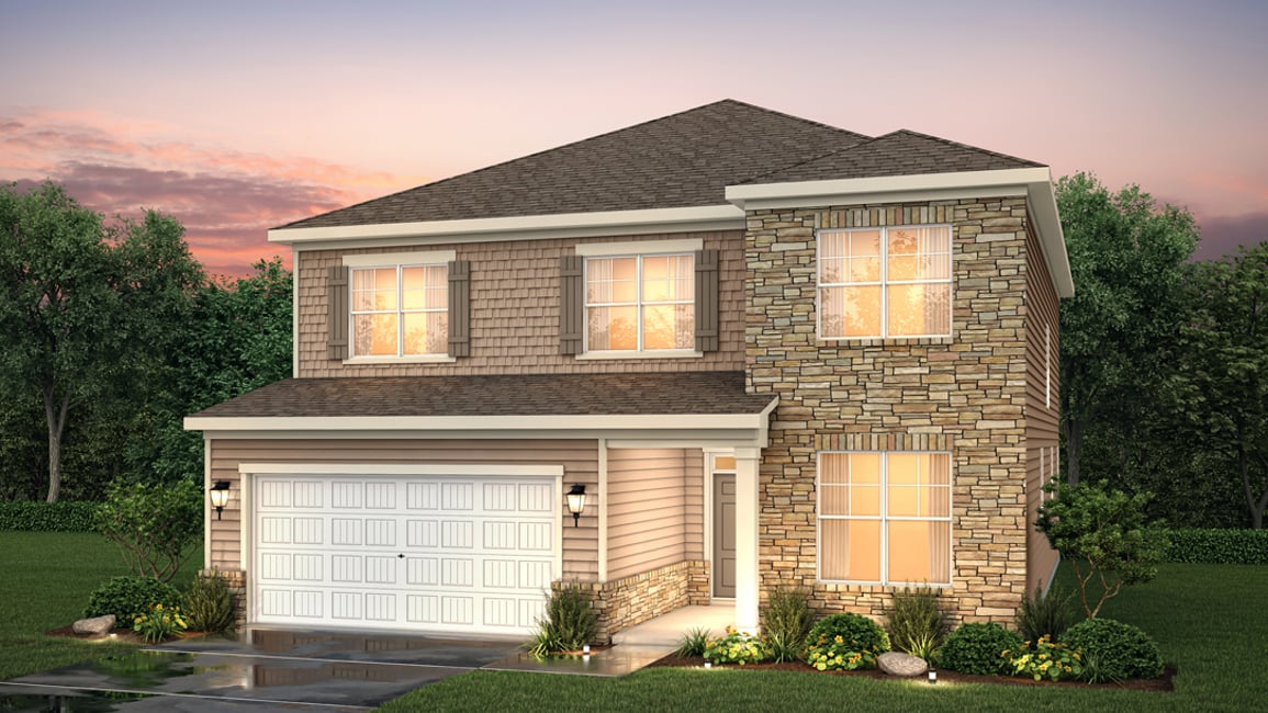 A house with a garage.