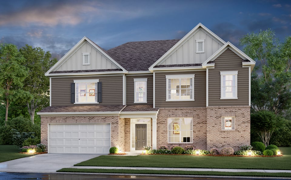 A house with a garage.