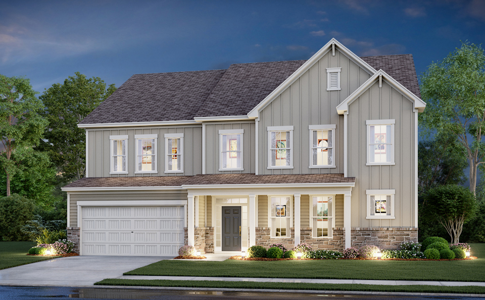 A house with a driveway.