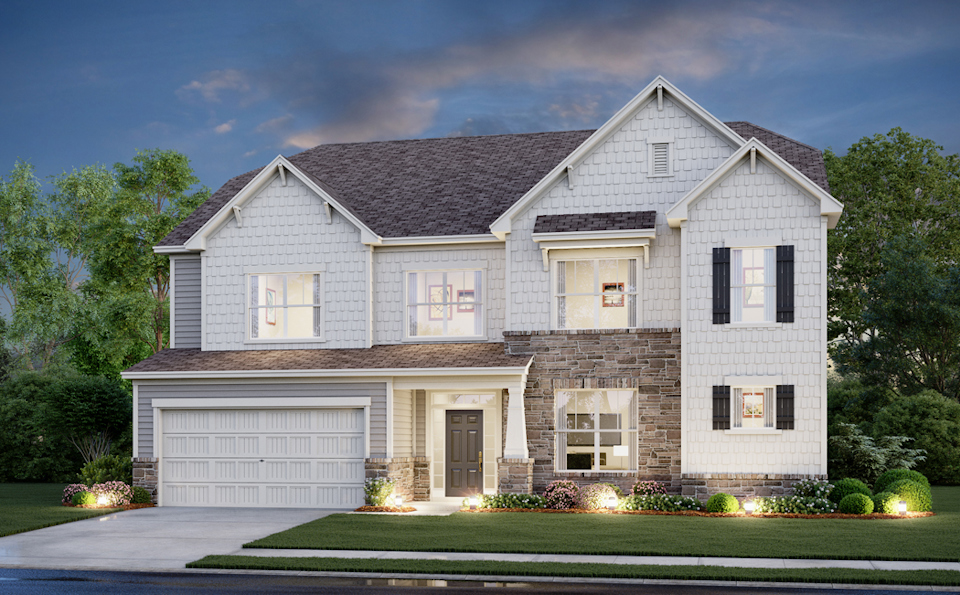 A house with a garage.