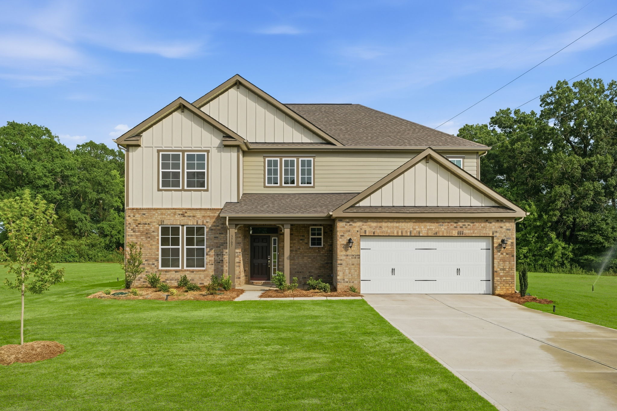 A house with a garage.
