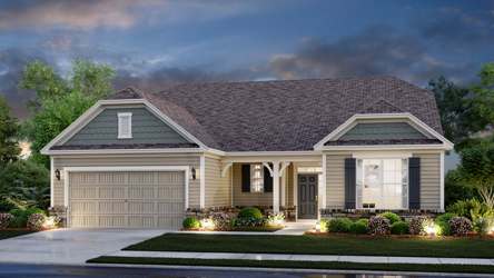 A house with a driveway.