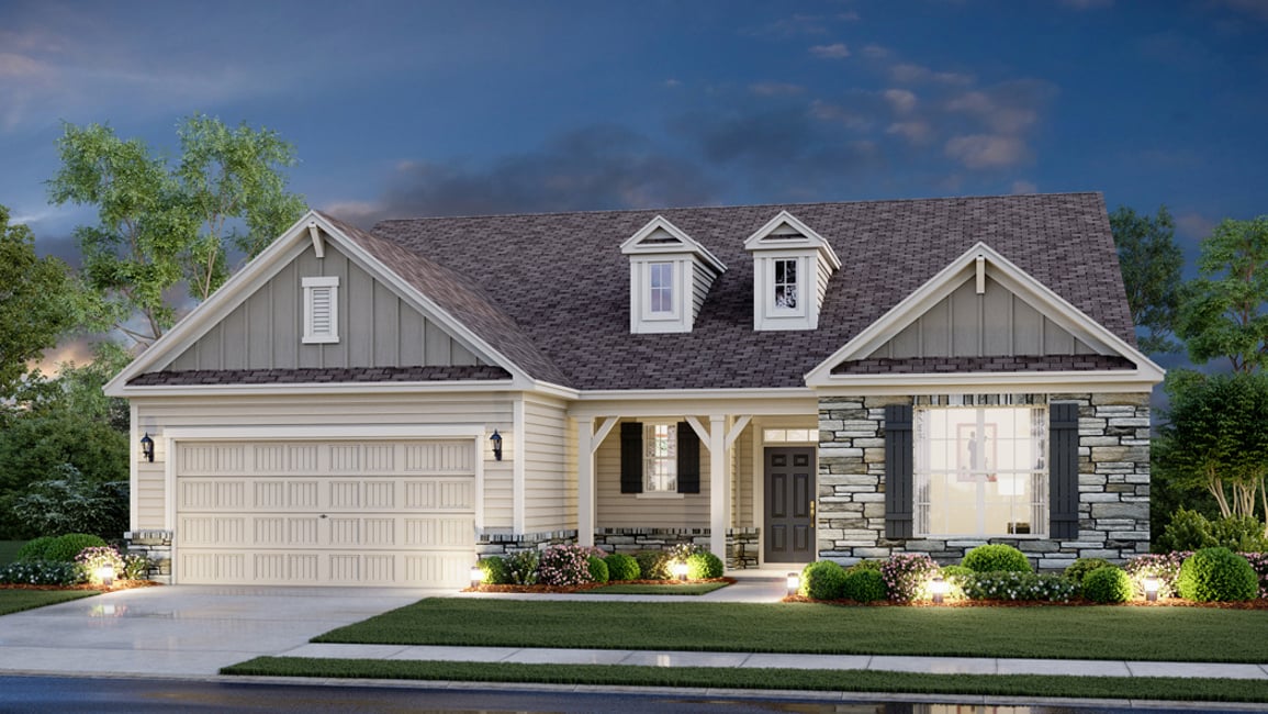 A house with a driveway.