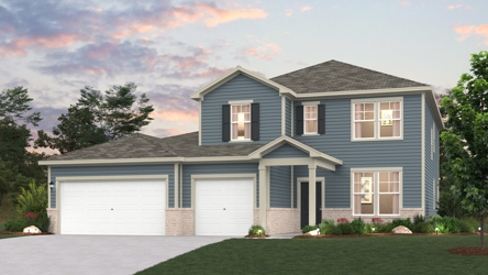 A house with a garage.