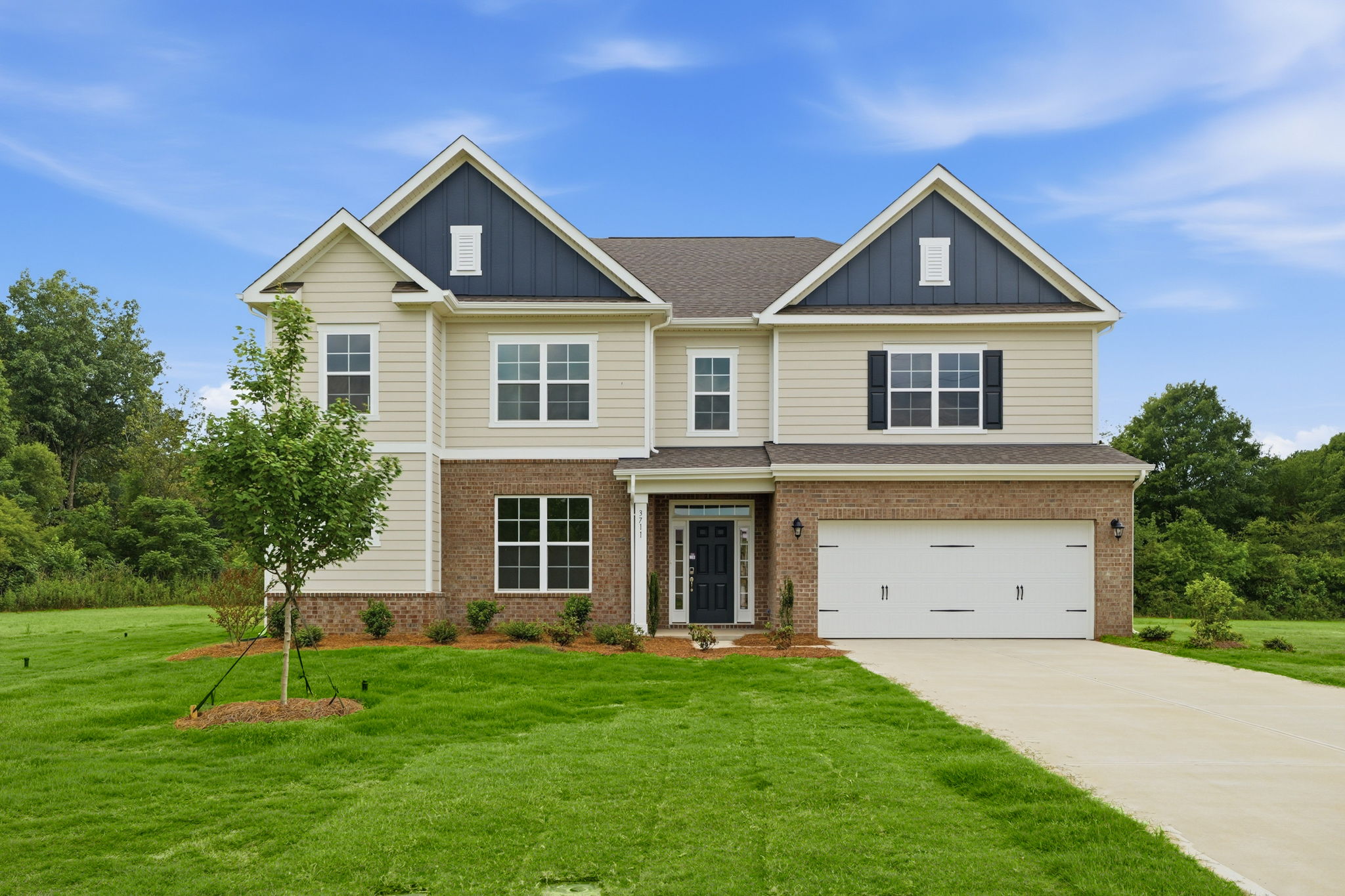 A house with a garage.