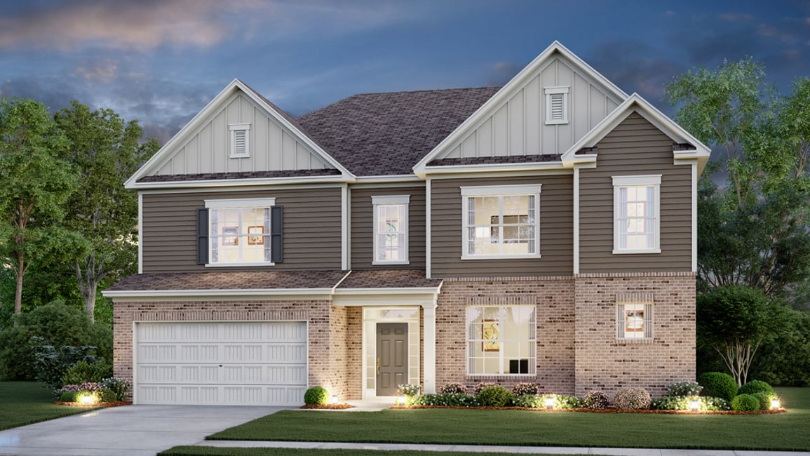 A house with a garage.