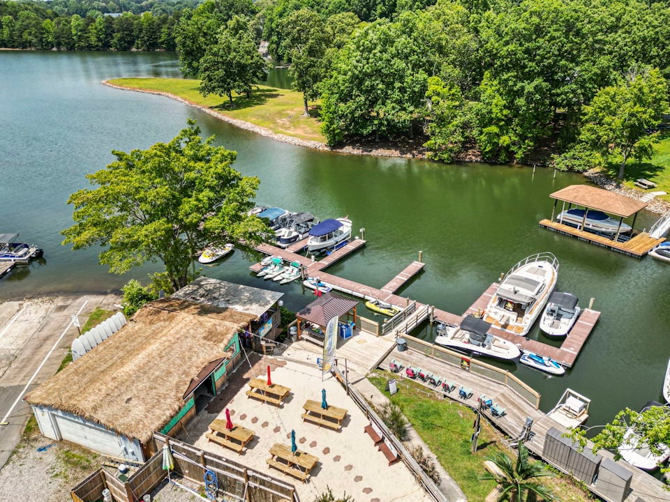 A river with boats and buildings.