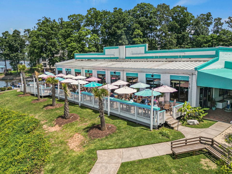 A building with a large garden.