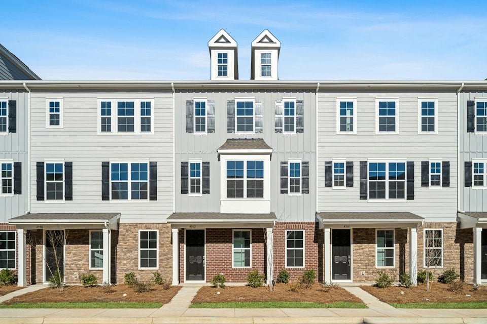 A large white building.