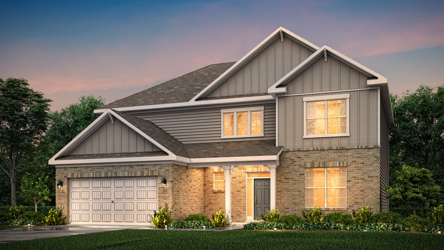 A house with a garage.