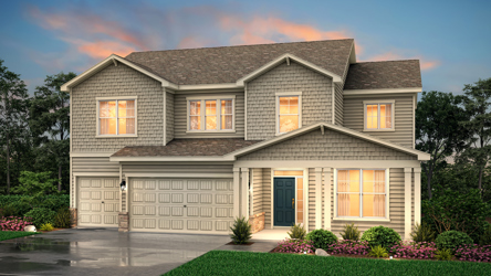 A house with a driveway.