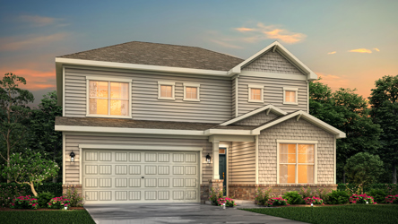 A house with a garage.