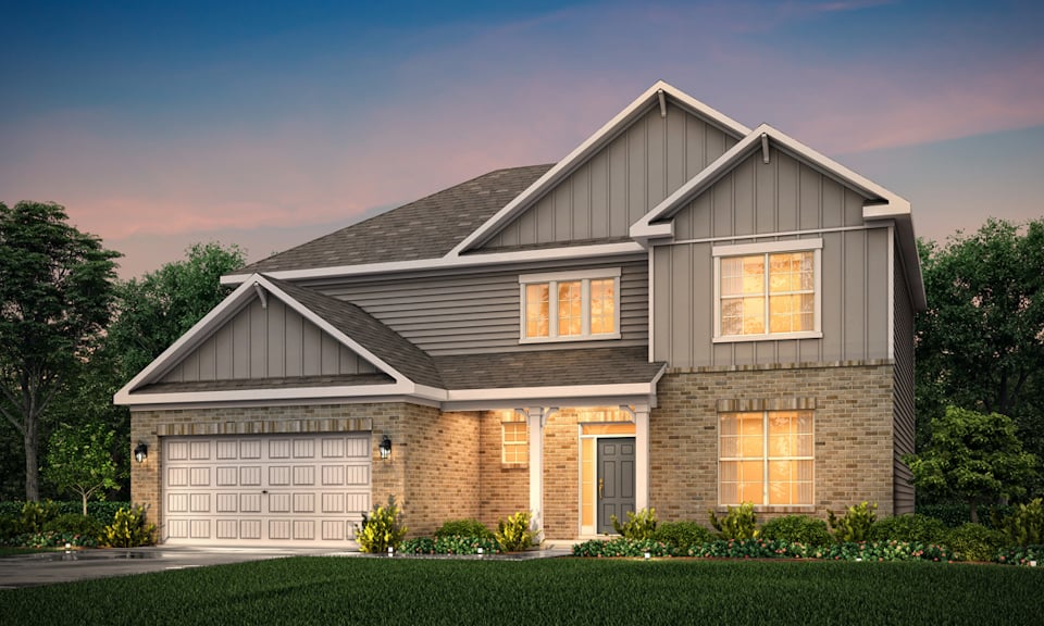 A house with a garage.