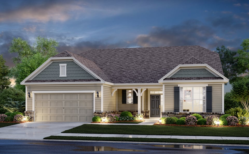 A house with a driveway.