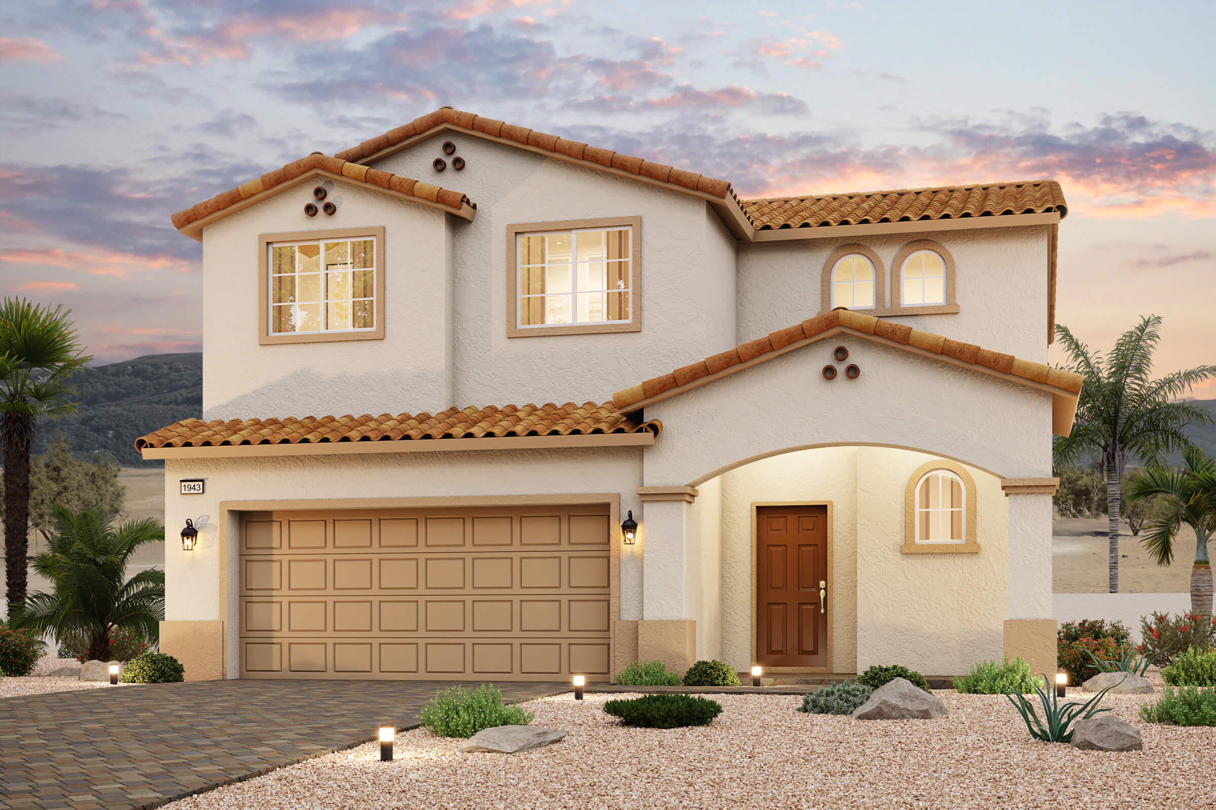 A house with a garage.