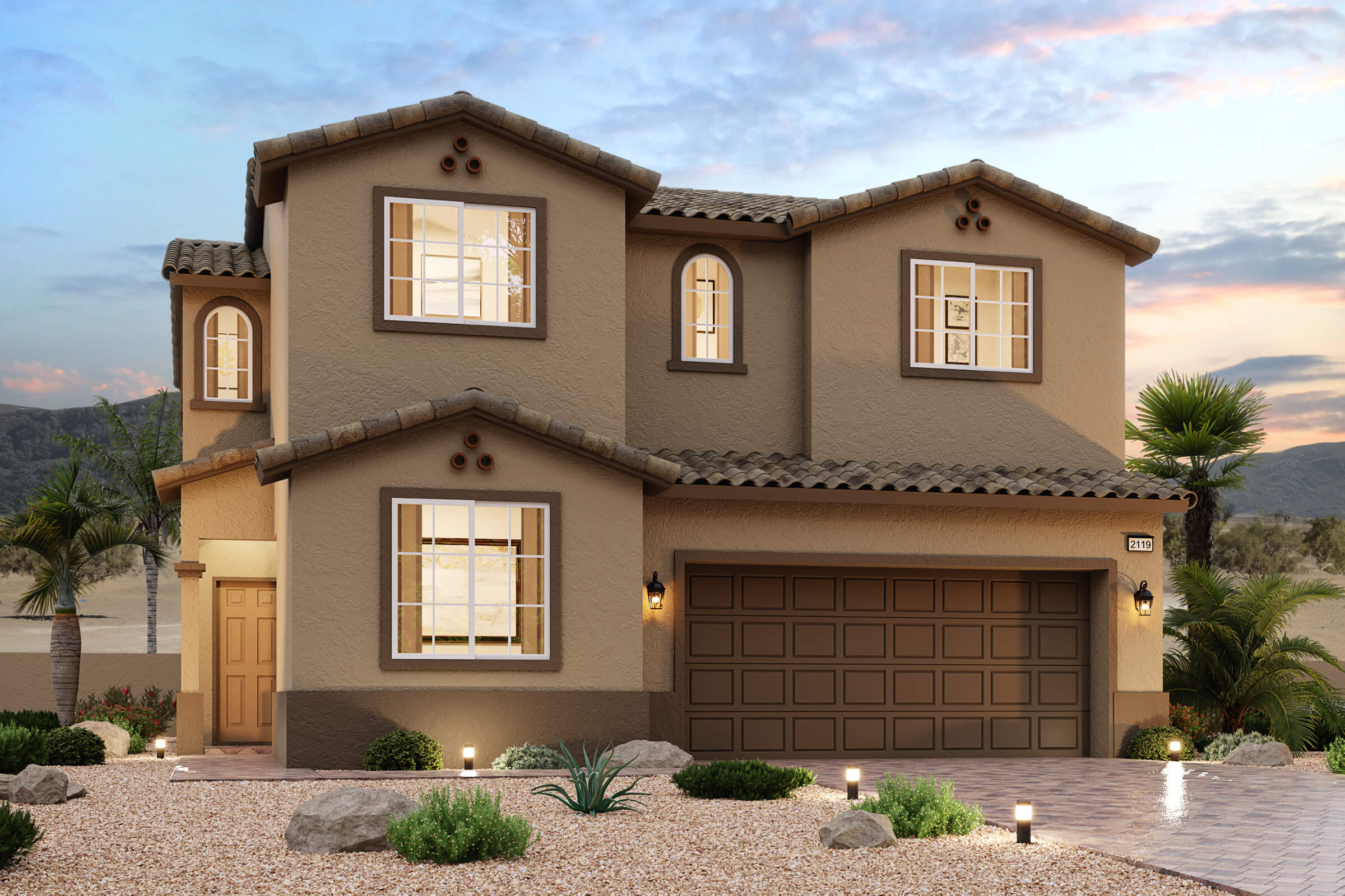 A house with a garage.