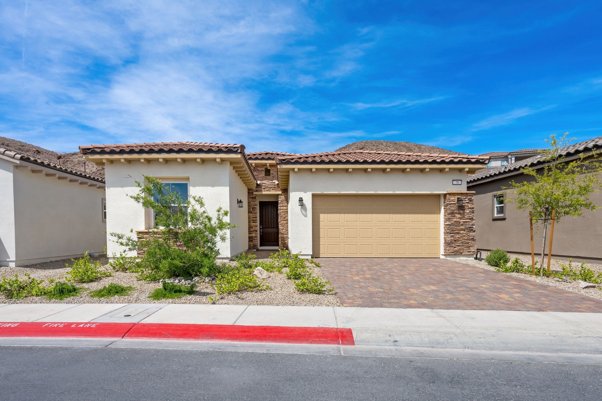 A house with a garage.