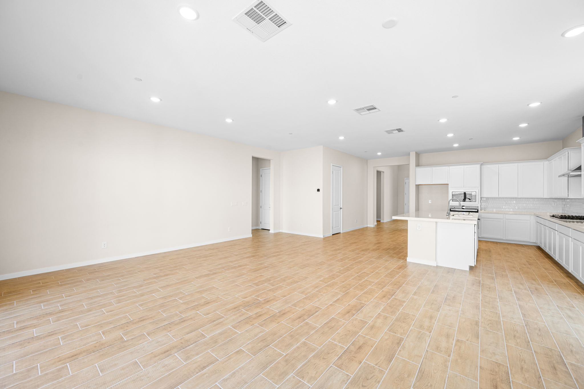 A large empty kitchen.