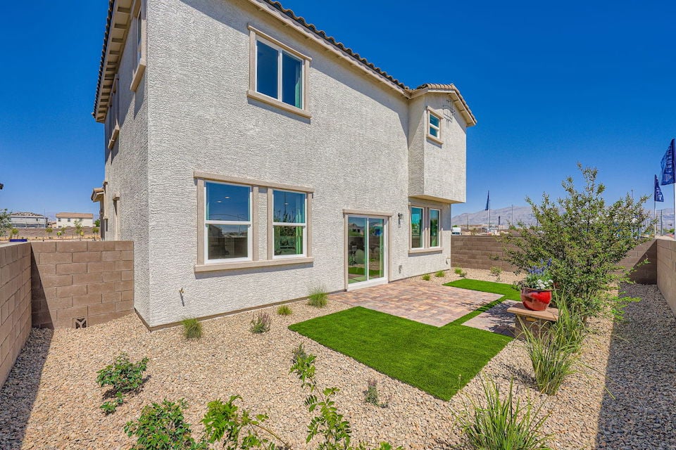 A house with a small garden.