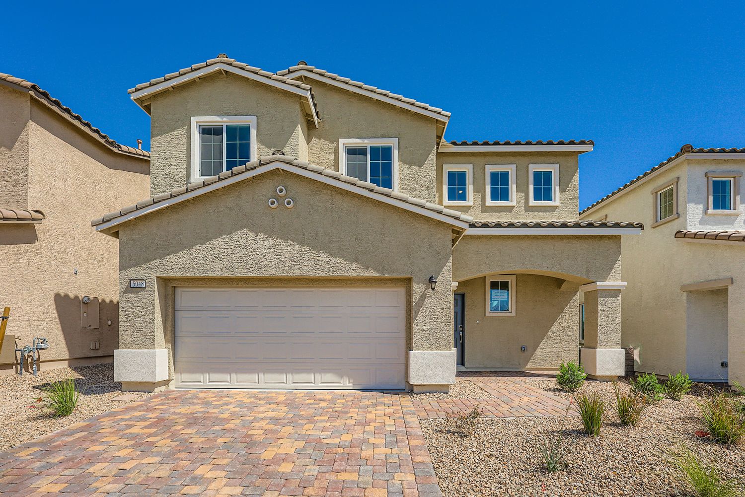 A house with a garage.