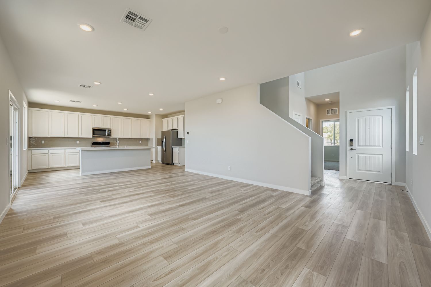 A large empty living room.