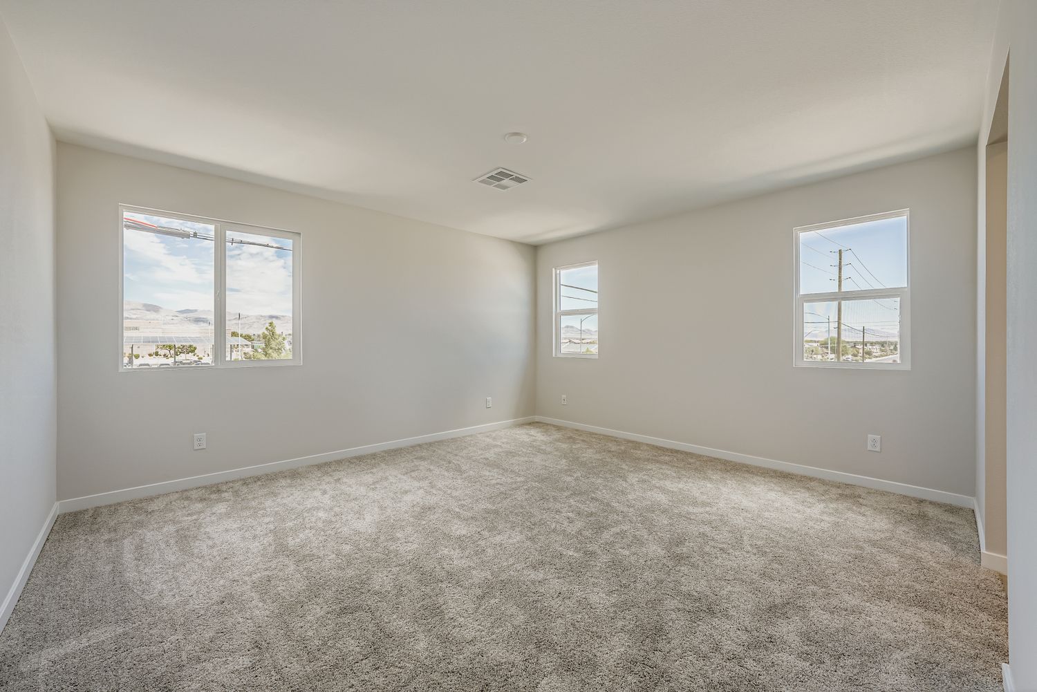 A room with windows.