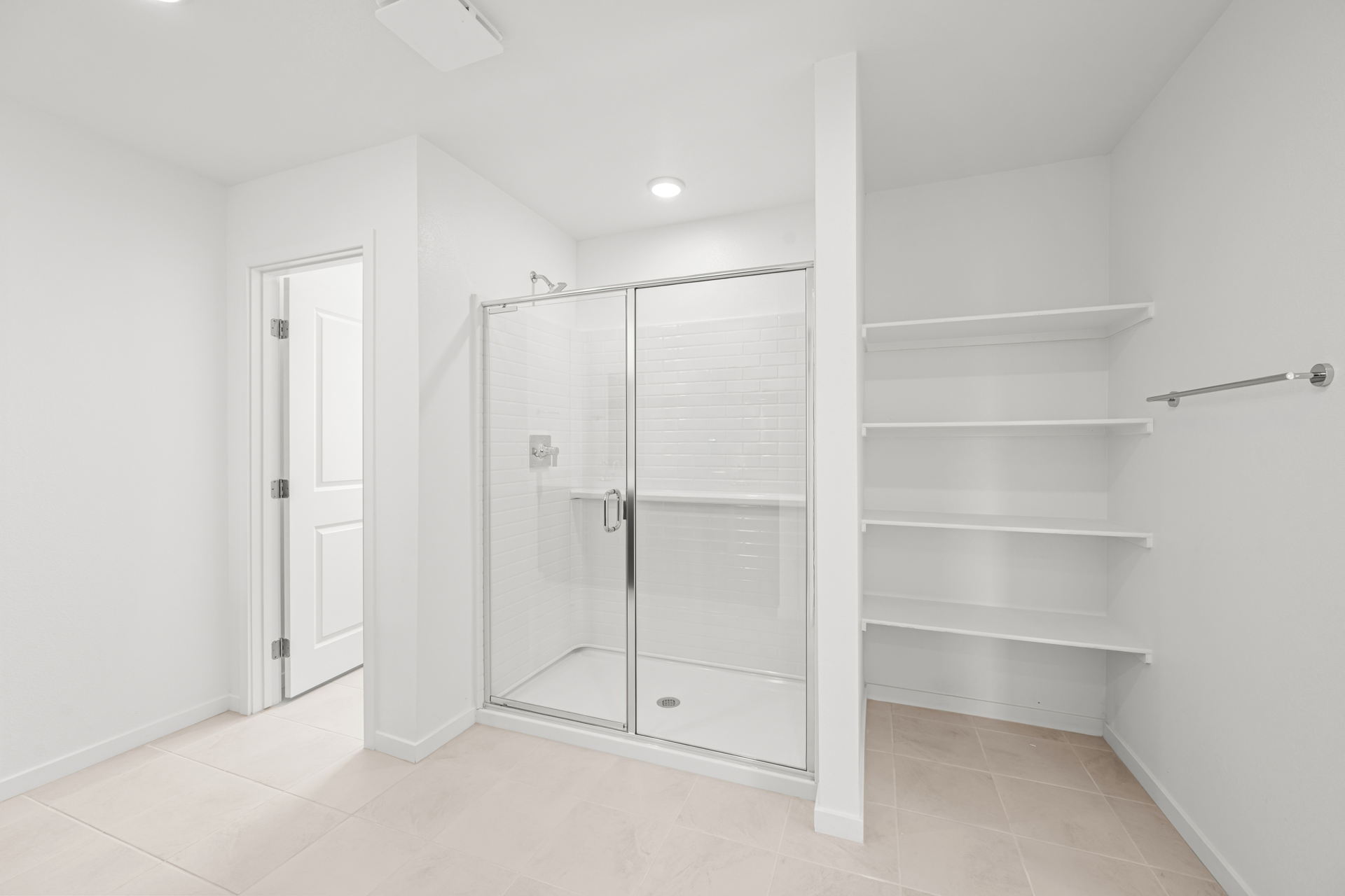 A room with white doors.