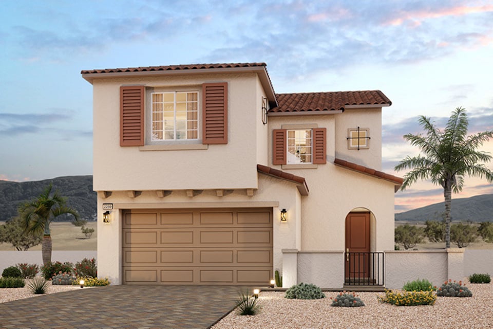 A house with a garage.