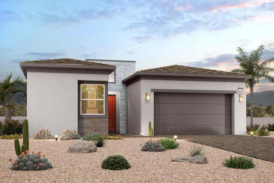 A house with a garage.