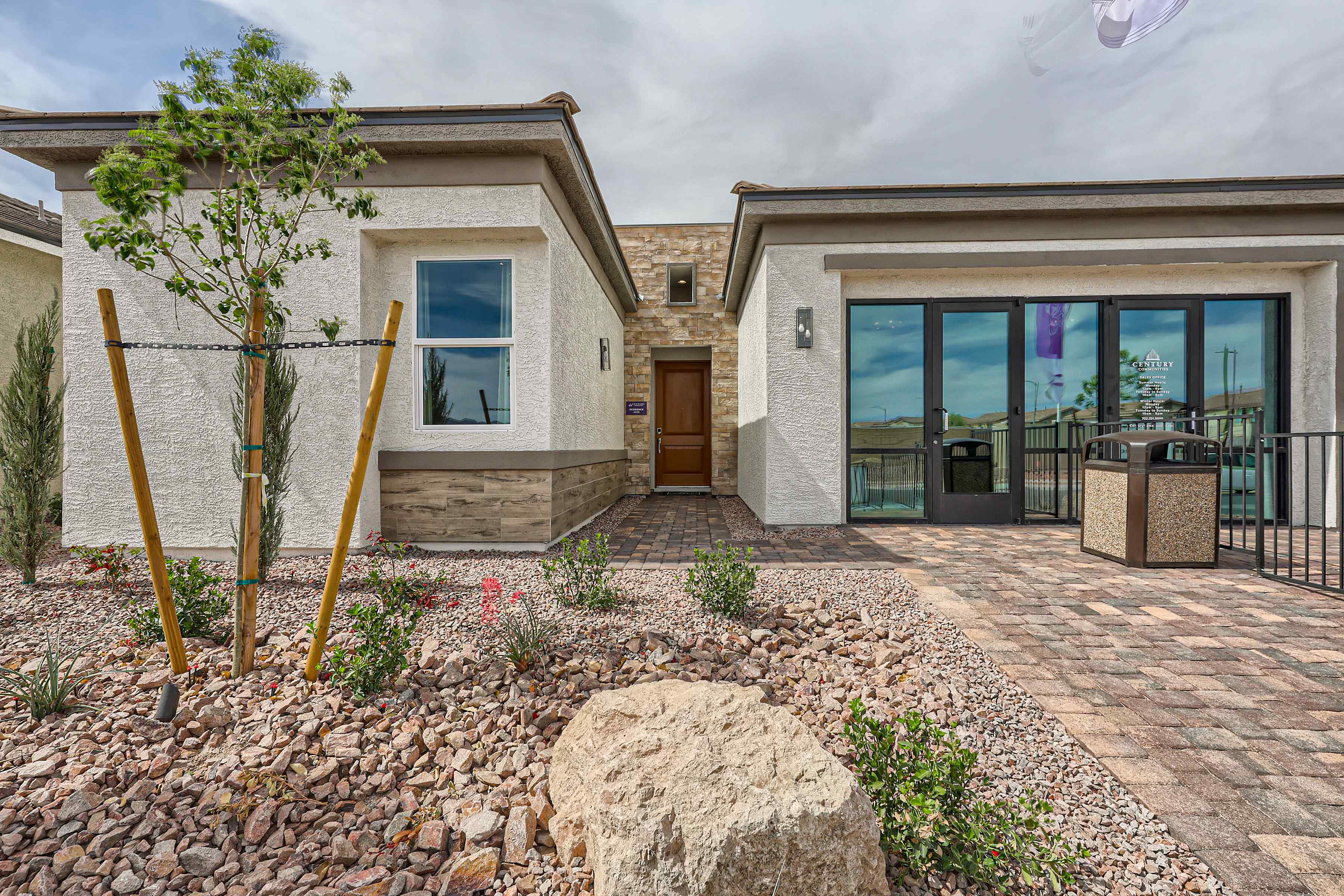 A house with a large front yard.