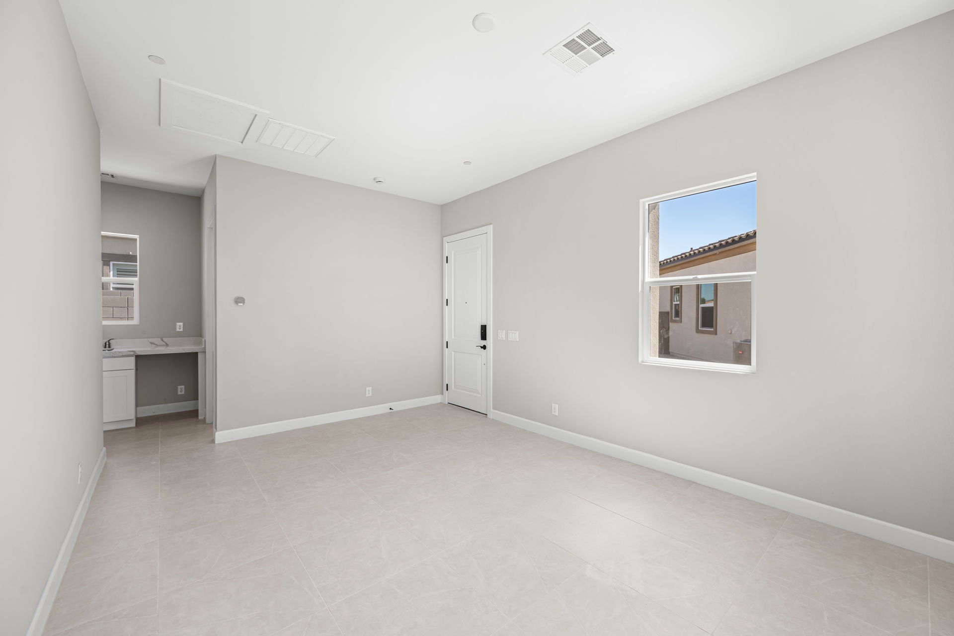 A room with white walls.