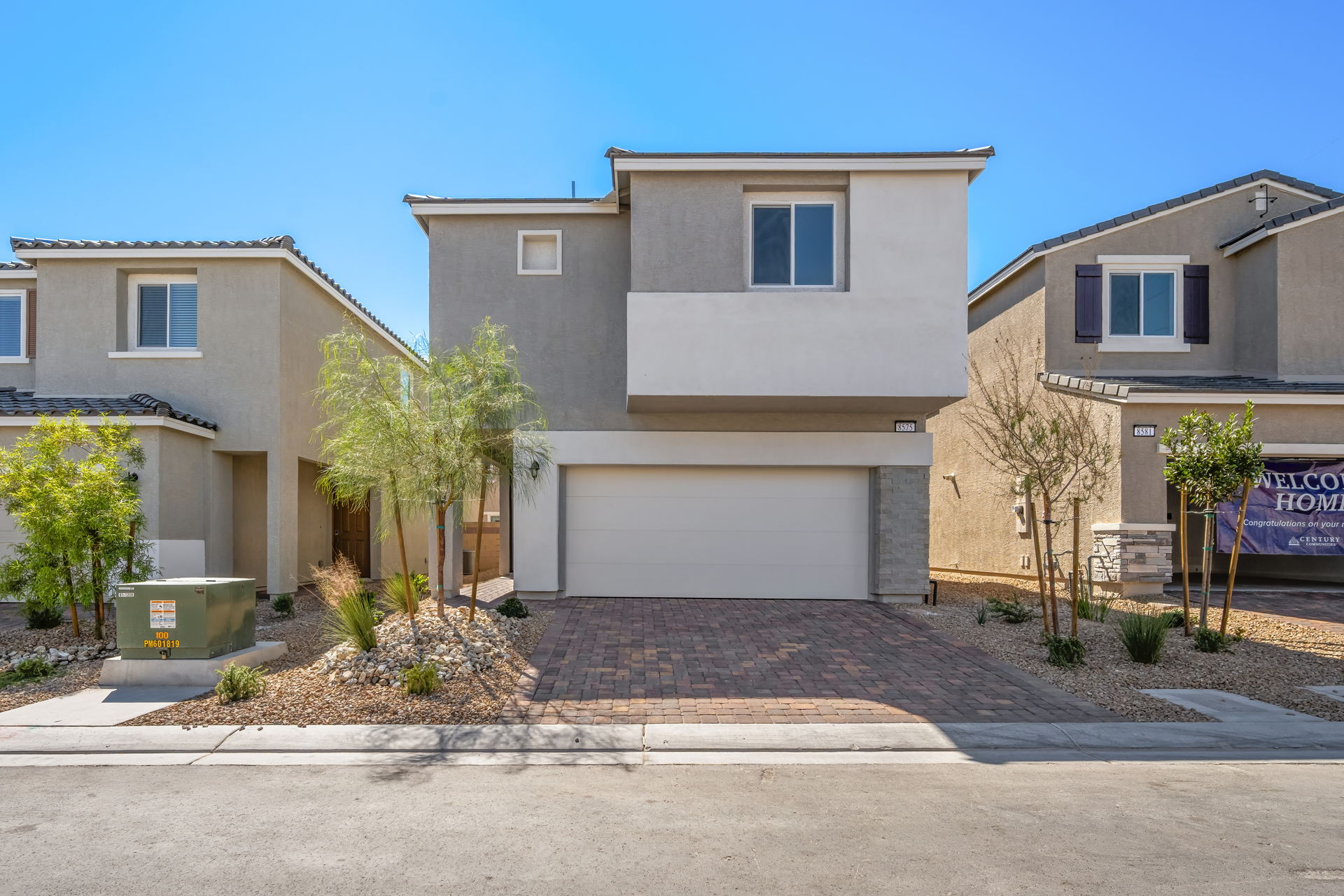 A house with a garage.
