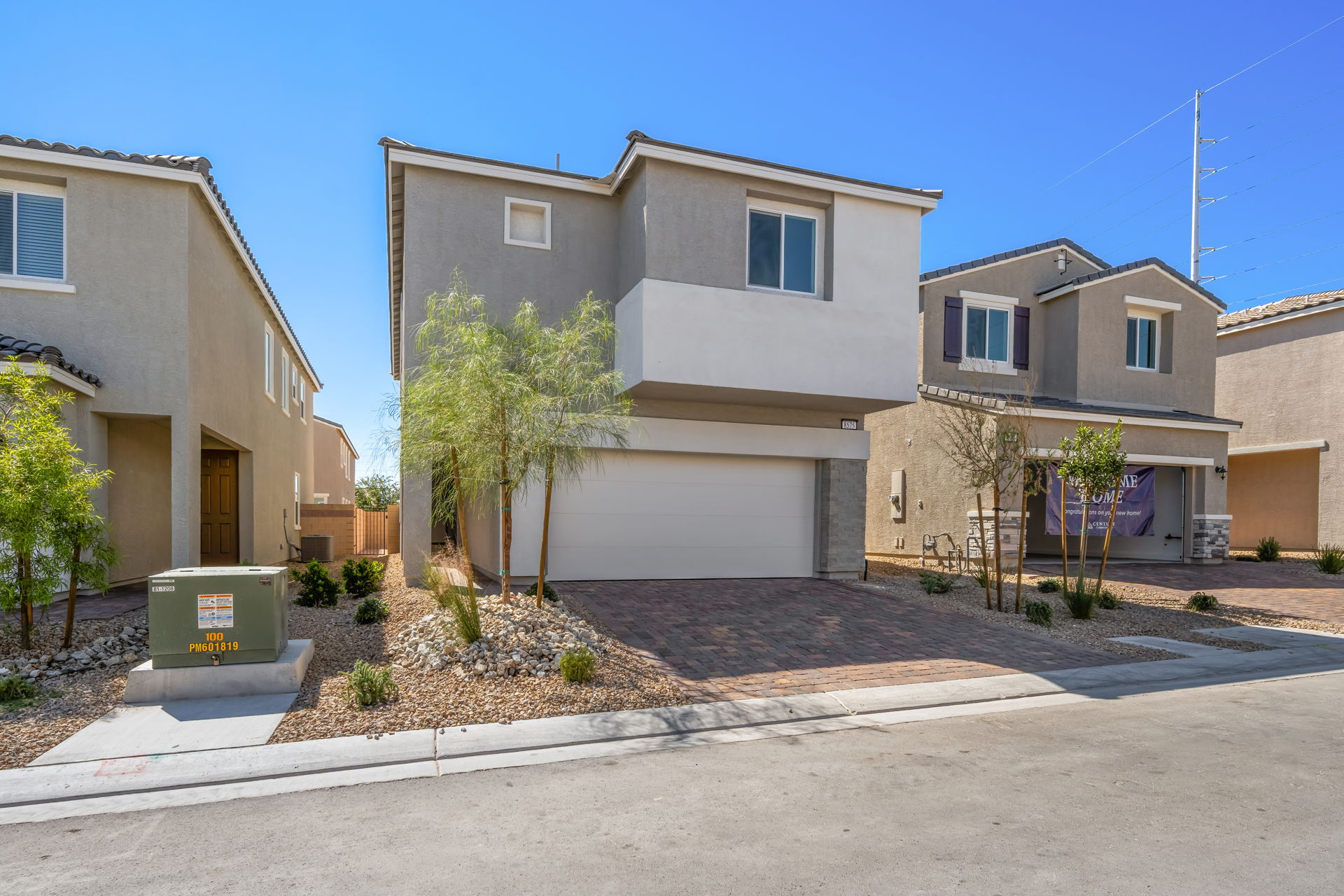 A house with a driveway.