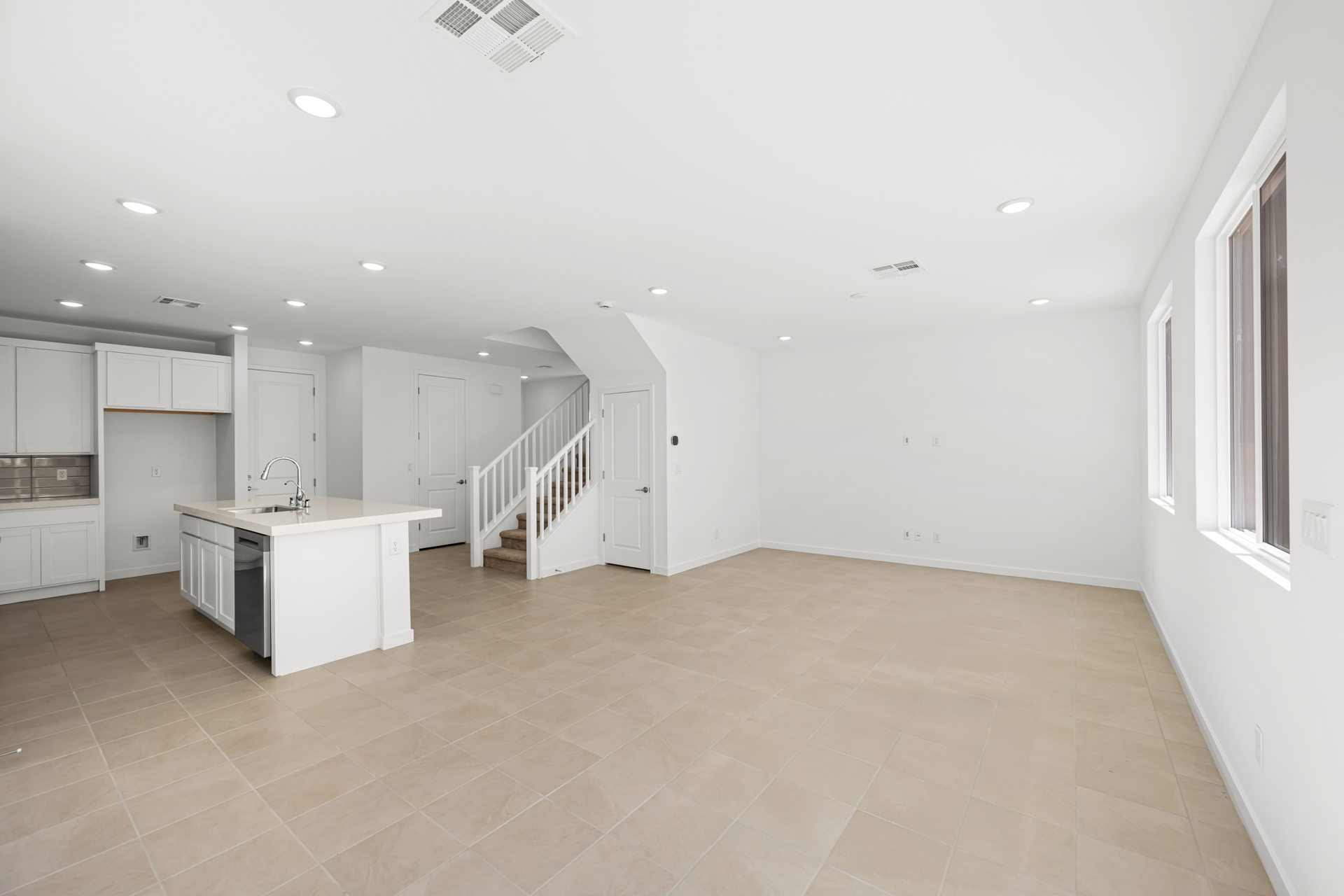 A large empty kitchen.