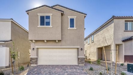 A building with a garage.