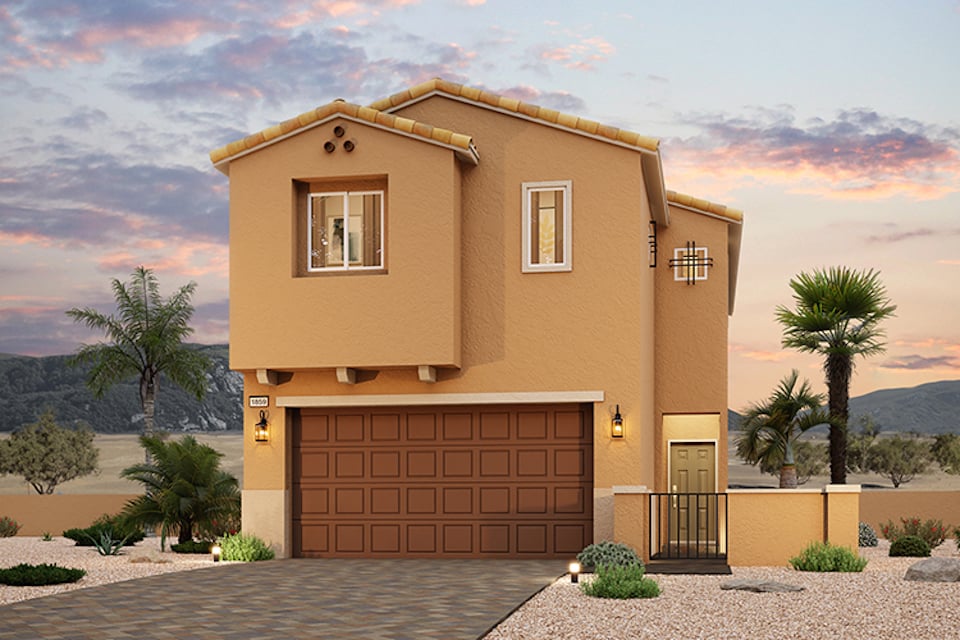 A house with a fence and trees in the back.