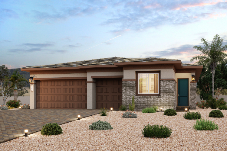 A house with a driveway.