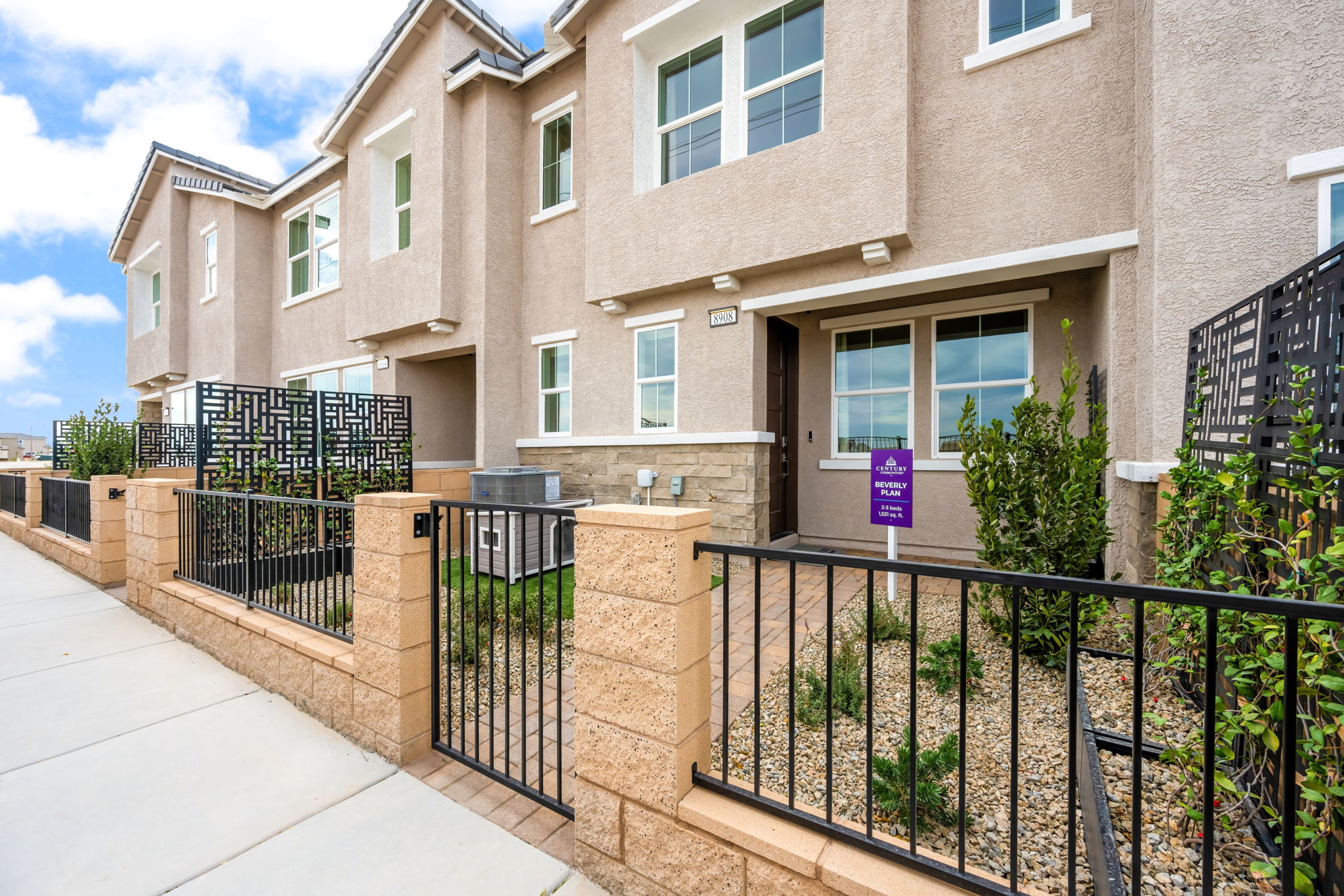 A building with a gate.