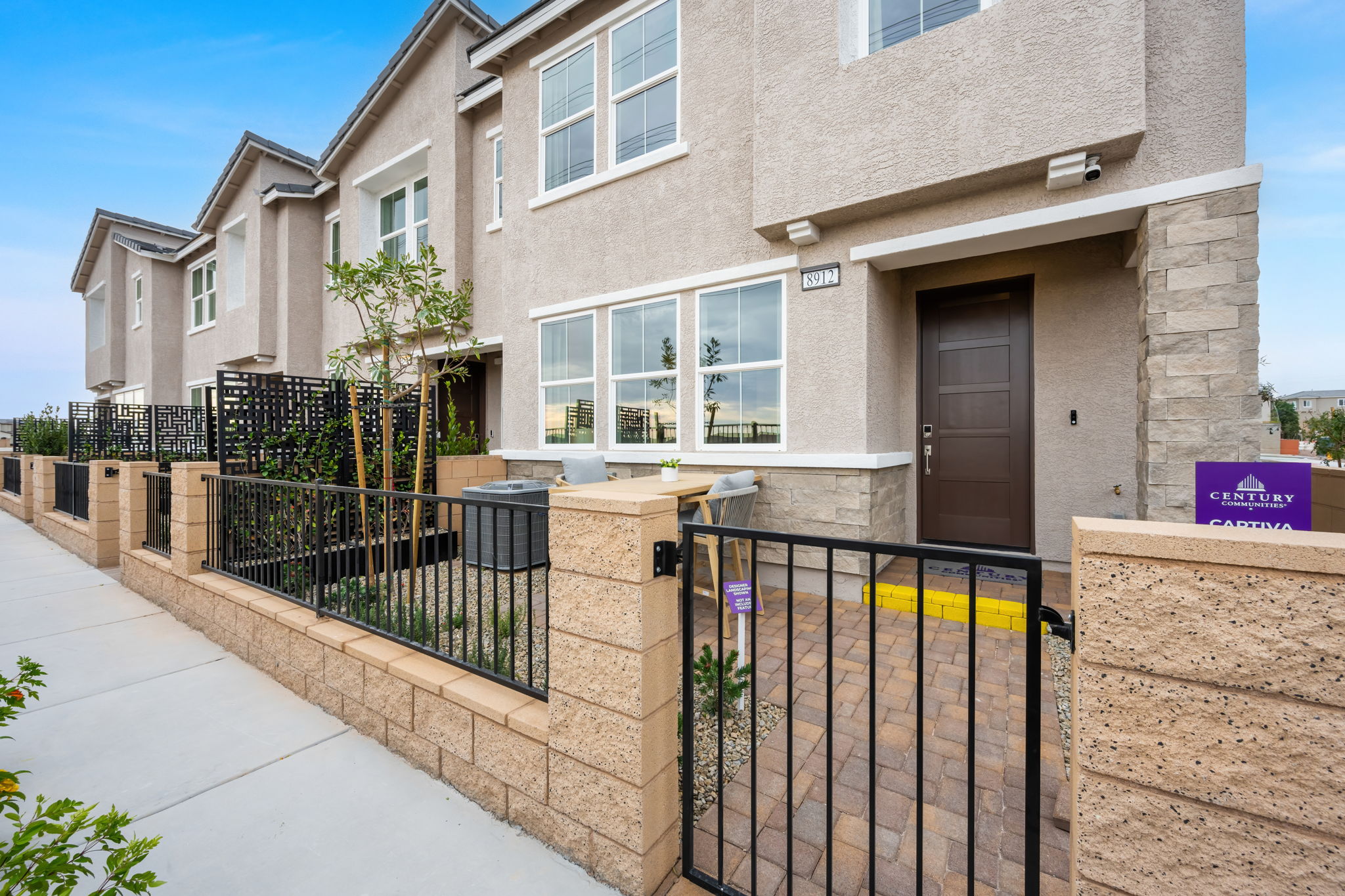 A building with a gate.