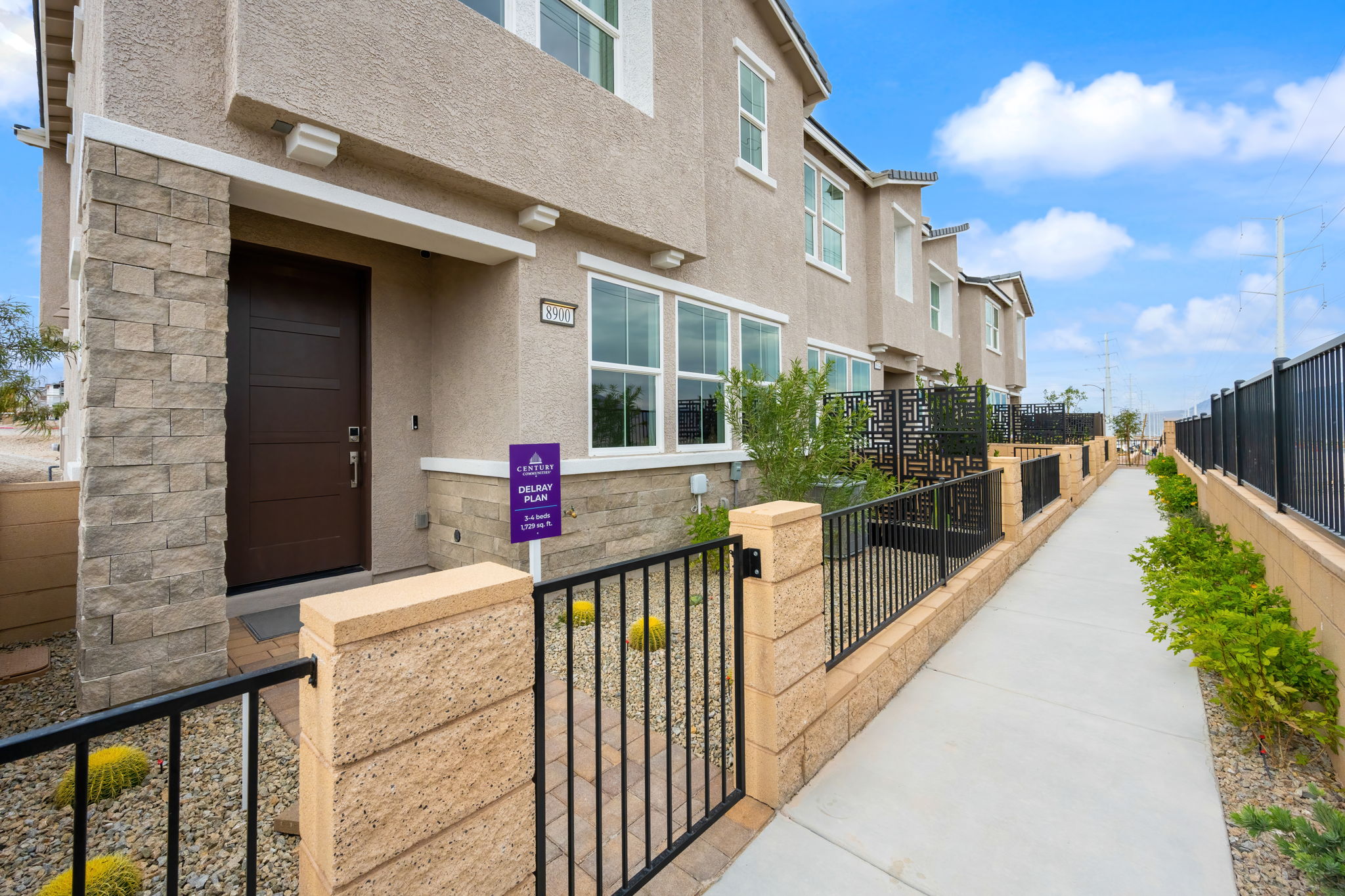 A walkway between two buildings.