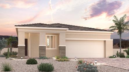 A house with a gravel driveway.