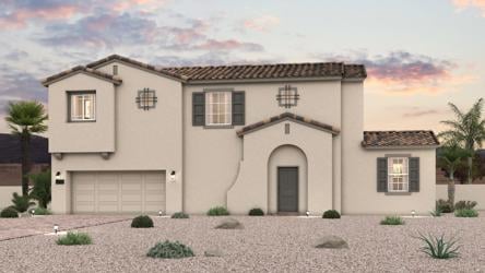 A house with a driveway.