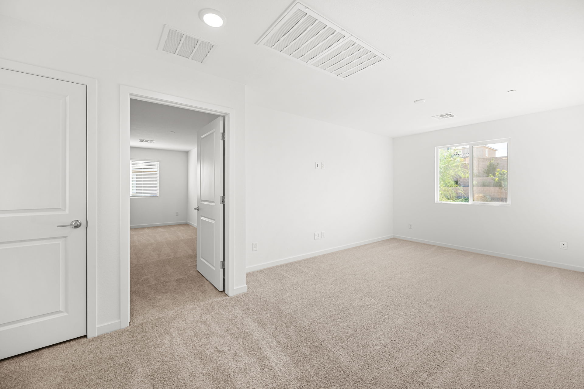 A room with white doors.