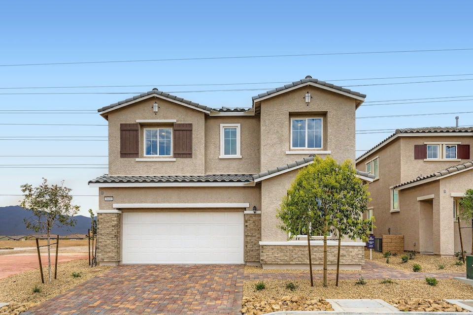 A house with a garage.