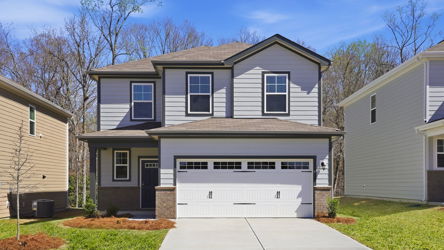 A house with a garage.