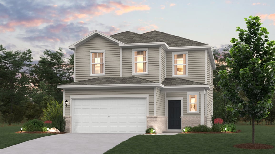 A house with a garage.