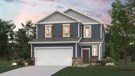 A house with a garage.