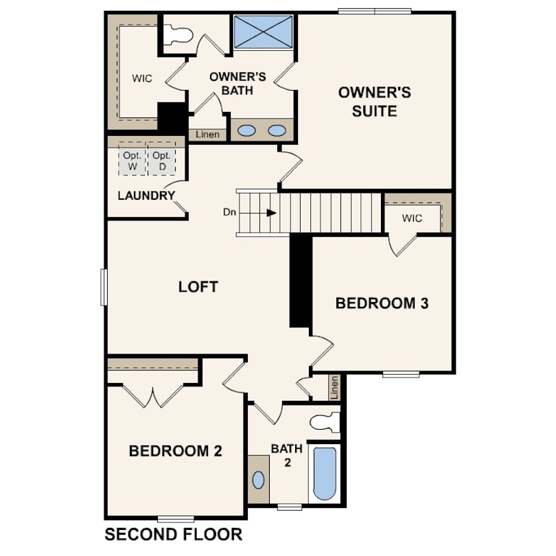 Marshall floor plan, second floor