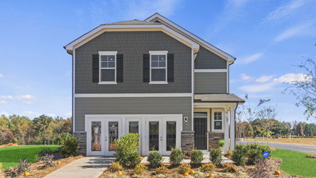 A house with a driveway.